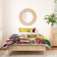 Personalised United States And Hawaii Bedding Set USA Eagle With Hawaiian Shark Tattoo LT14 - Polynesian Pride