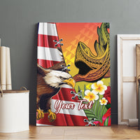 Personalised United States And Hawaii Canvas Wall Art USA Eagle With Hawaiian Shark Tattoo LT14 - Polynesian Pride