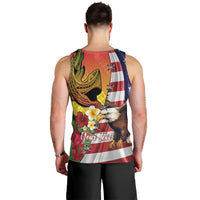 Personalised United States And Hawaii Men Tank Top USA Eagle With Hawaiian Shark Tattoo LT14 - Polynesian Pride