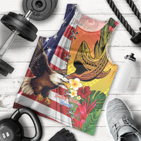 Personalised United States And Hawaii Men Tank Top USA Eagle With Hawaiian Shark Tattoo LT14 - Polynesian Pride