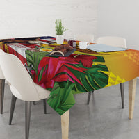 Personalised United States And Hawaii Tablecloth USA Eagle With Hawaiian Shark Tattoo LT14 - Polynesian Pride