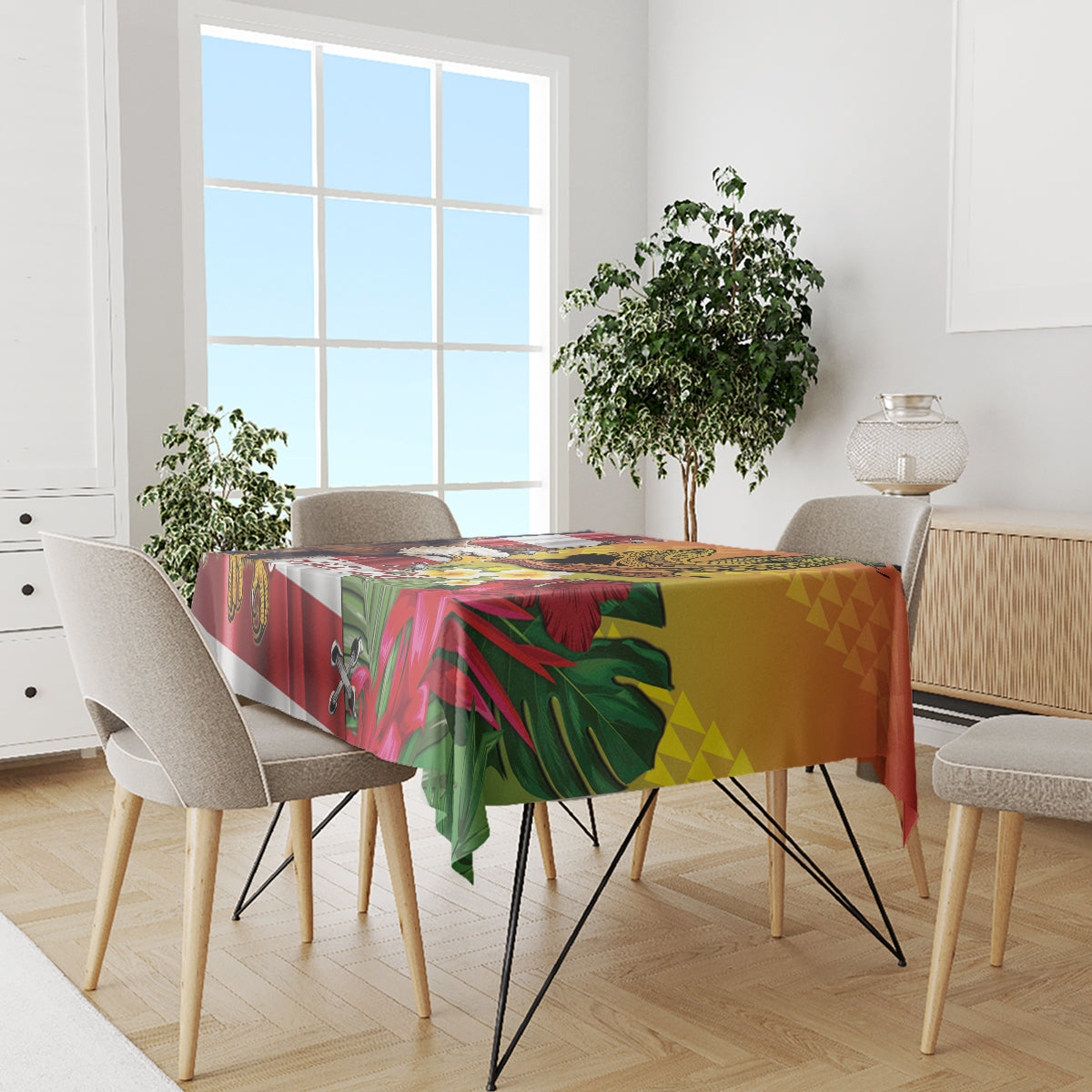 Personalised United States And Hawaii Tablecloth USA Eagle With Hawaiian Shark Tattoo LT14 - Polynesian Pride