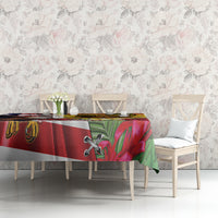 Personalised United States And Hawaii Tablecloth USA Eagle With Hawaiian Shark Tattoo LT14 - Polynesian Pride