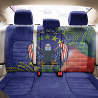 Personalised United States And Cook Islands Back Car Seat Cover USA Eagle Mix Polynesian Pattern LT14