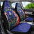 Personalised United States And Cook Islands Car Seat Cover USA Eagle Mix Polynesian Pattern