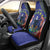 Personalised United States And Cook Islands Car Seat Cover USA Eagle Mix Polynesian Pattern