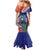 Personalised United States And Cook Islands Family Matching Mermaid Dress and Hawaiian Shirt USA Eagle Mix Polynesian Pattern