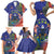 Personalised United States And Cook Islands Family Matching Short Sleeve Bodycon Dress and Hawaiian Shirt USA Eagle Mix Polynesian Pattern