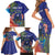 Personalised United States And Cook Islands Family Matching Short Sleeve Bodycon Dress and Hawaiian Shirt USA Eagle Mix Polynesian Pattern