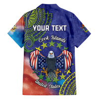 Personalised United States And Cook Islands Family Matching Tank Maxi Dress and Hawaiian Shirt USA Eagle Mix Polynesian Pattern LT14 - Polynesian Pride