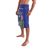 Personalised United States And Cook Islands Lavalava USA Eagle Mix Polynesian Pattern LT14 - Polynesian Pride