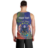 Personalised United States And Cook Islands Men Tank Top USA Eagle Mix Polynesian Pattern LT14 - Polynesian Pride