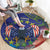 Personalised United States And Cook Islands Round Carpet USA Eagle Mix Polynesian Pattern