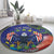 Personalised United States And Cook Islands Round Carpet USA Eagle Mix Polynesian Pattern