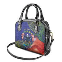Personalised United States And Cook Islands Shoulder Handbag USA Eagle Mix Polynesian Pattern LT14 - Polynesian Pride