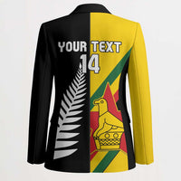 Custom New Zealand and Zimbabwe Blazer NZ Fern Zim Flag Half Style LT14 - Polynesian Pride