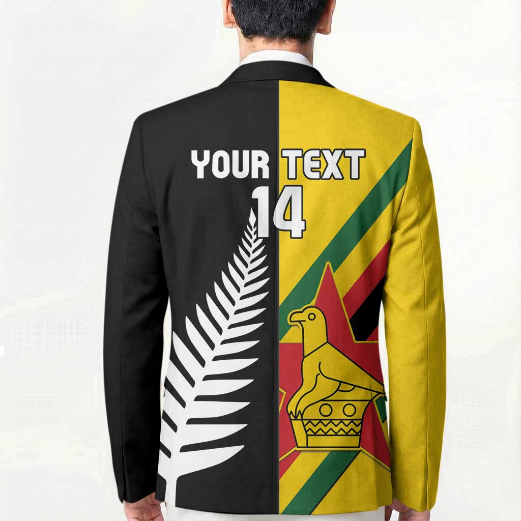 Custom New Zealand and Zimbabwe Blazer NZ Fern Zim Flag Half Style LT14 - Polynesian Pride