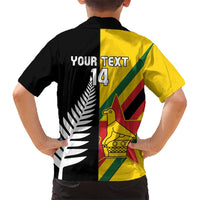 Custom New Zealand and Zimbabwe Hawaiian Shirt NZ Fern Zim Flag Half Style