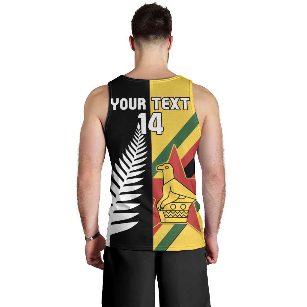 Custom New Zealand and Zimbabwe Men Tank Top NZ Fern Zim Flag Half Style