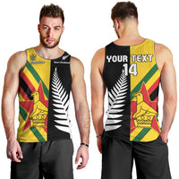 Custom New Zealand and Zimbabwe Men Tank Top NZ Fern Zim Flag Half Style