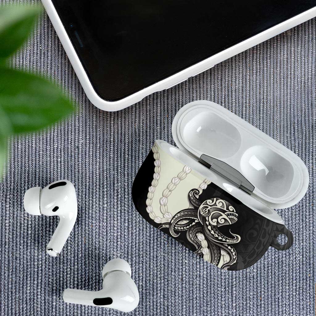 Black Polynesia Tribal Octopus Tattoo AirPods Case Pikake Lei Polynesian Pattern LT14 - Polynesian Pride