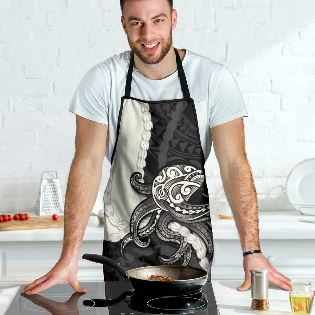 Black Polynesia Tribal Octopus Tattoo Apron Pikake Lei Polynesian Pattern LT14 - Polynesian Pride