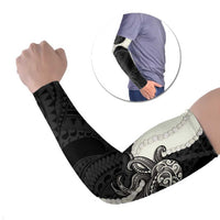 Black Polynesia Tribal Octopus Tattoo Arm Sleeves Pikake Lei Polynesian Pattern