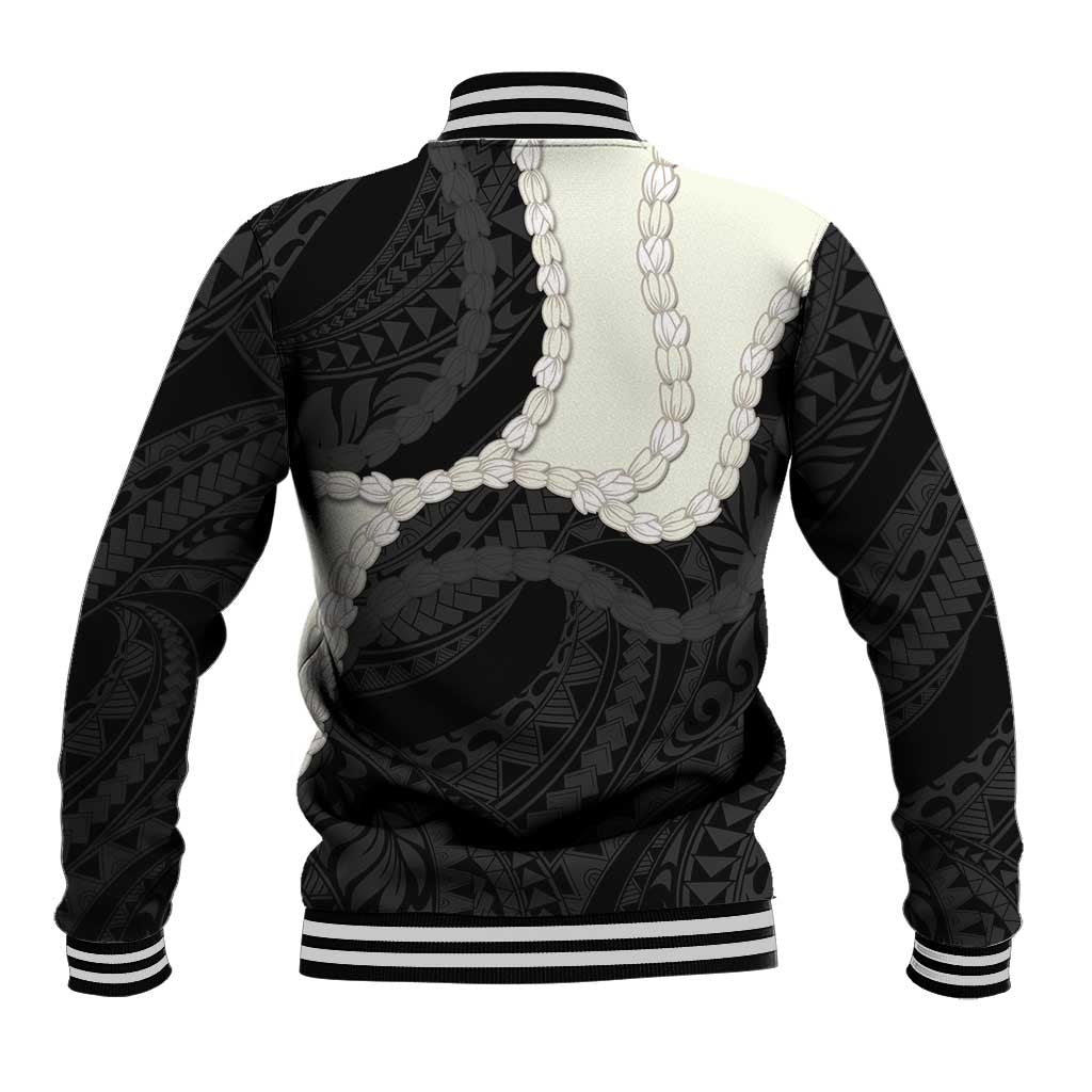 Black Polynesia Tribal Octopus Tattoo Baseball Jacket Pikake Lei Polynesian Pattern LT14 - Polynesian Pride