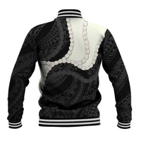Black Polynesia Tribal Octopus Tattoo Baseball Jacket Pikake Lei Polynesian Pattern LT14 - Polynesian Pride