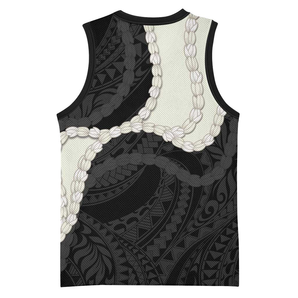 Black Polynesia Tribal Octopus Tattoo Basketball Jersey Pikake Lei Polynesian Pattern LT14 - Polynesian Pride