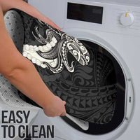 Black Polynesia Tribal Octopus Tattoo Bathroom Set Pikake Lei Polynesian Pattern
