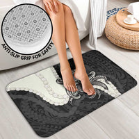 Black Polynesia Tribal Octopus Tattoo Bathroom Set Pikake Lei Polynesian Pattern
