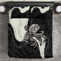 Black Polynesia Tribal Octopus Tattoo Bedding Set Pikake Lei Polynesian Pattern LT14 Black - Polynesian Pride