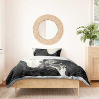 Black Polynesia Tribal Octopus Tattoo Bedding Set Pikake Lei Polynesian Pattern LT14 - Polynesian Pride