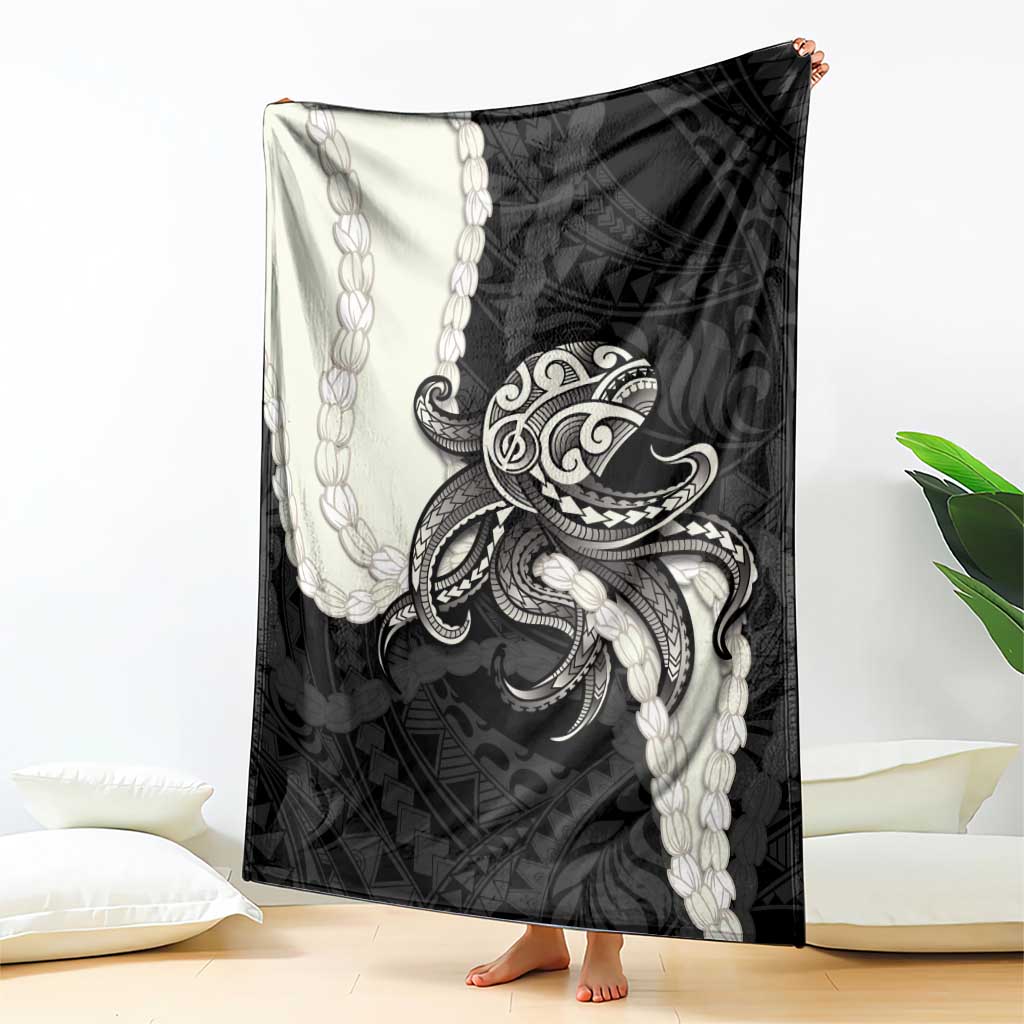 Black Polynesia Tribal Octopus Tattoo Blanket Pikake Lei Polynesian Pattern LT14 - Polynesian Pride