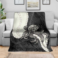 Black Polynesia Tribal Octopus Tattoo Blanket Pikake Lei Polynesian Pattern LT14 - Polynesian Pride