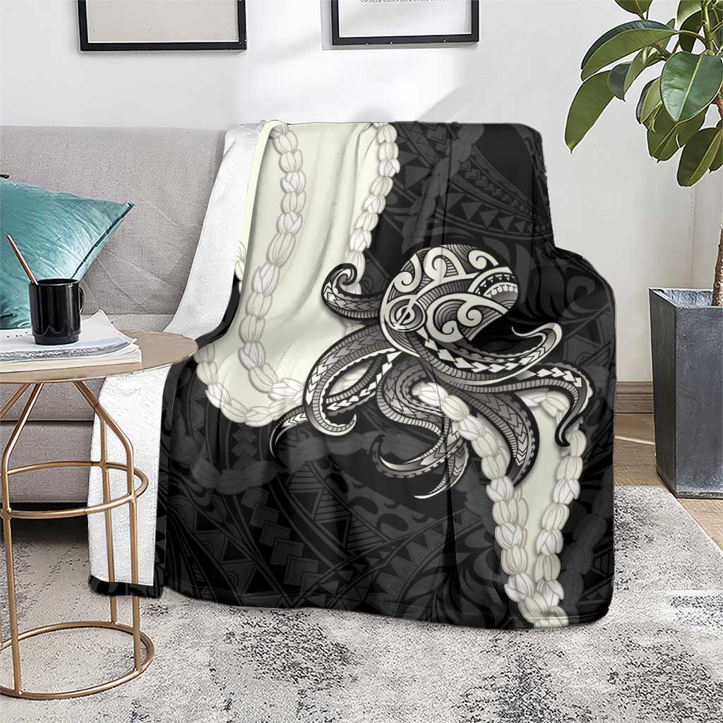 Black Polynesia Tribal Octopus Tattoo Blanket Pikake Lei Polynesian Pattern LT14 - Polynesian Pride