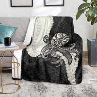 Black Polynesia Tribal Octopus Tattoo Blanket Pikake Lei Polynesian Pattern LT14 - Polynesian Pride