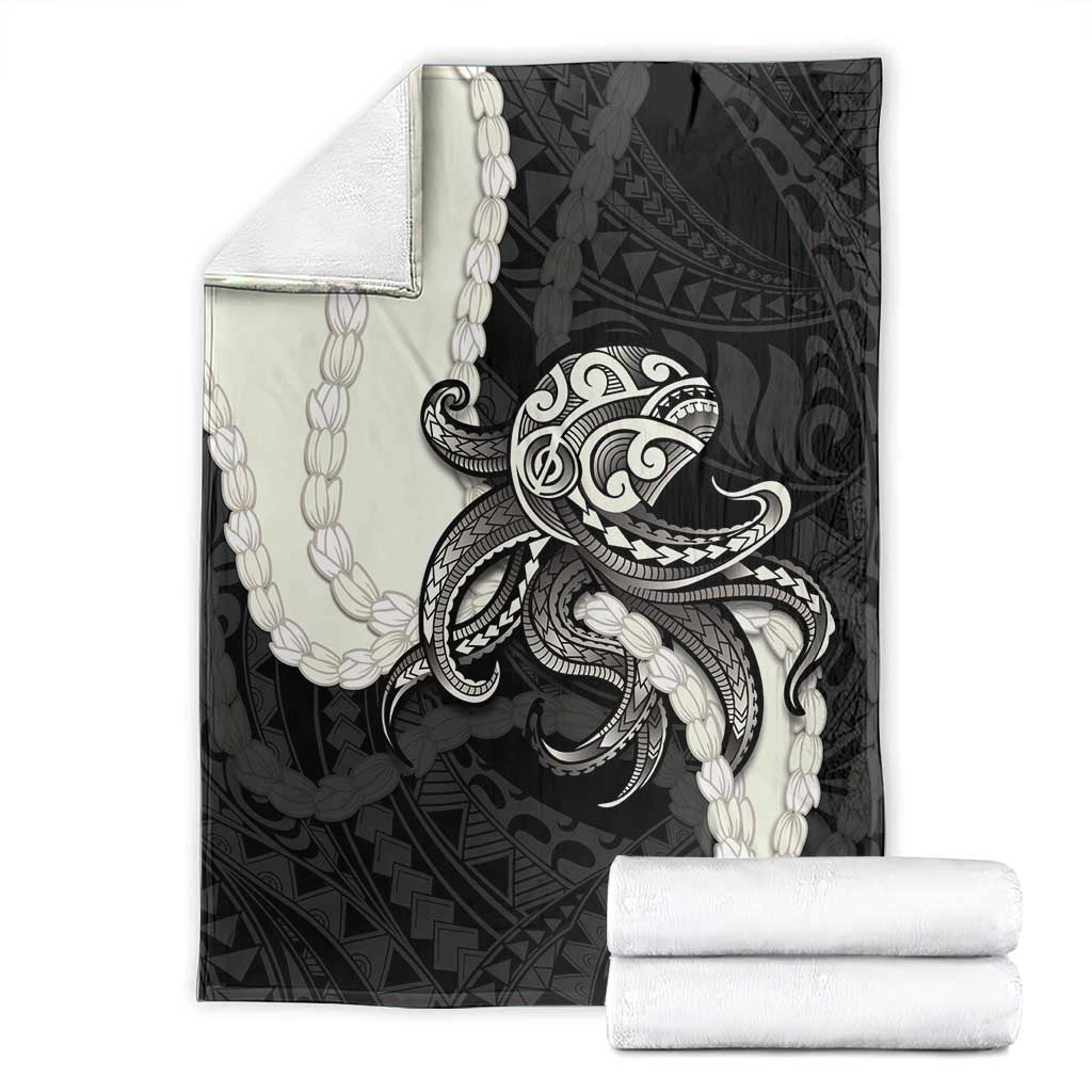 Black Polynesia Tribal Octopus Tattoo Blanket Pikake Lei Polynesian Pattern LT14 - Polynesian Pride