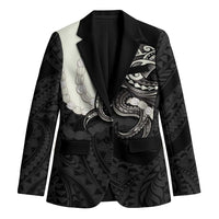 Black Polynesia Tribal Octopus Tattoo Blazer Pikake Lei Polynesian Pattern LT14 Unisex Black - Polynesian Pride