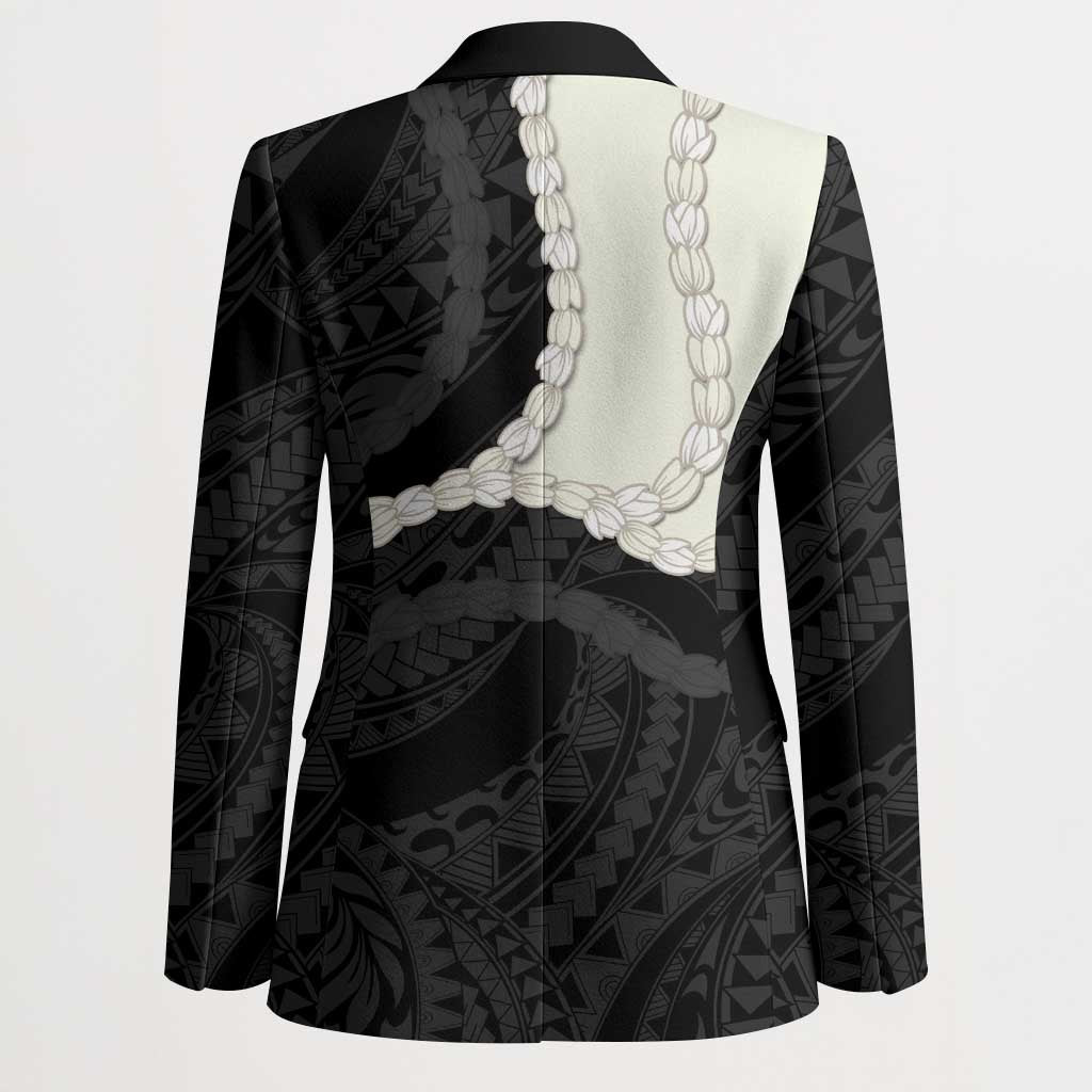 Black Polynesia Tribal Octopus Tattoo Blazer Pikake Lei Polynesian Pattern LT14 - Polynesian Pride