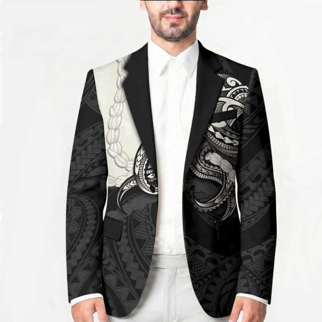 Black Polynesia Tribal Octopus Tattoo Blazer Pikake Lei Polynesian Pattern LT14 - Polynesian Pride