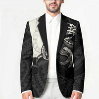 Black Polynesia Tribal Octopus Tattoo Blazer Pikake Lei Polynesian Pattern LT14 - Polynesian Pride