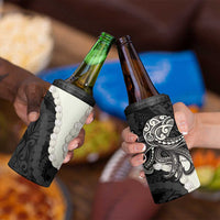 Black Polynesia Tribal Octopus Tattoo 4 in 1 Can Cooler Tumbler Pikake Lei Polynesian Pattern LT14 - Polynesian Pride