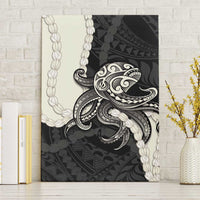 Black Polynesia Tribal Octopus Tattoo Canvas Wall Art Pikake Lei Polynesian Pattern