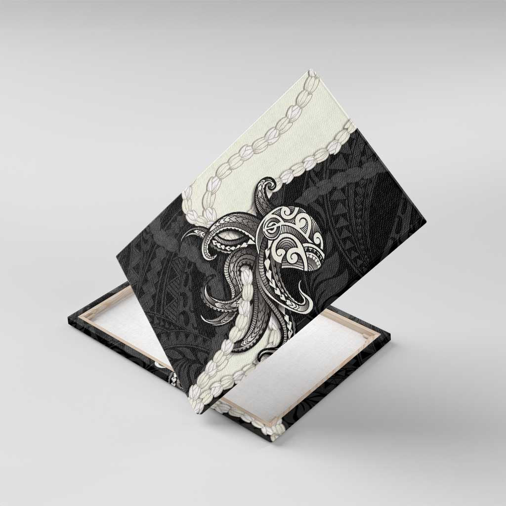 Black Polynesia Tribal Octopus Tattoo Canvas Wall Art Pikake Lei Polynesian Pattern