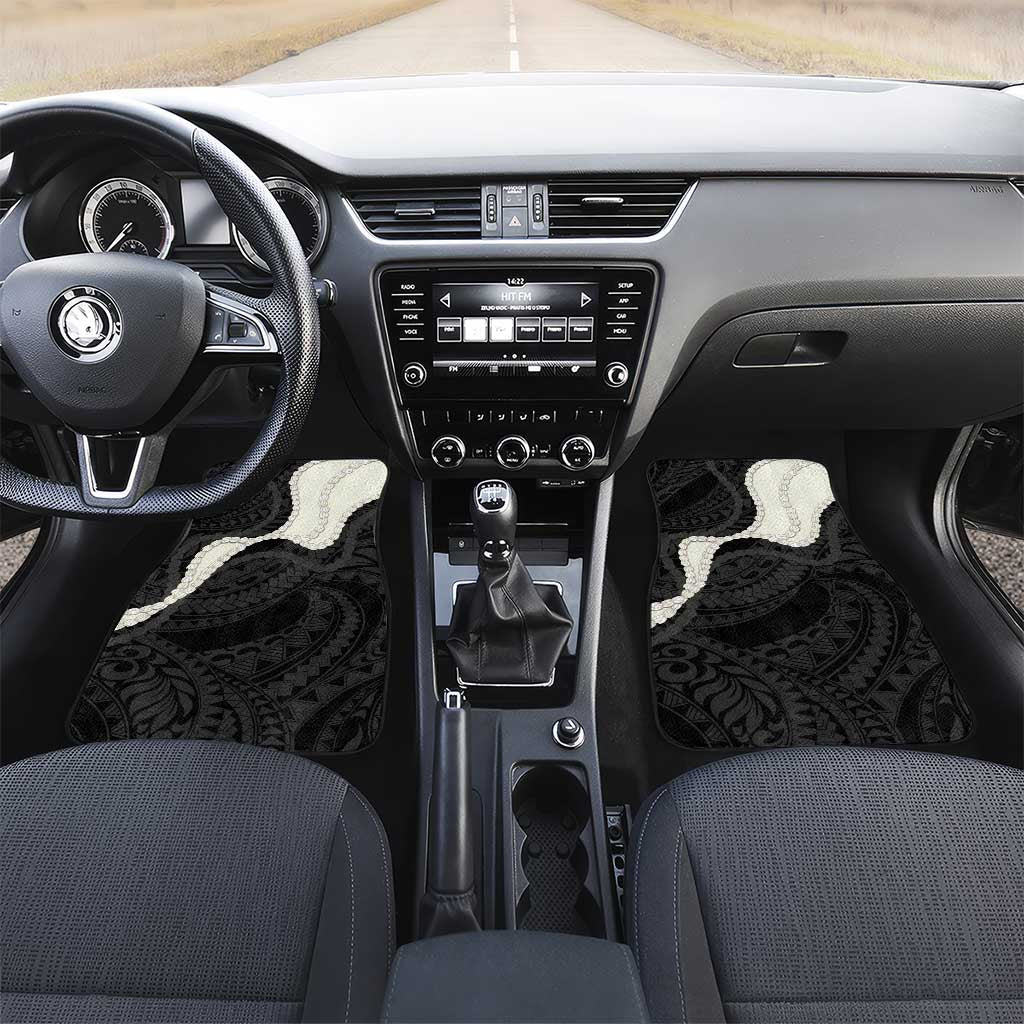Black Polynesia Tribal Octopus Tattoo Car Mats Pikake Lei Polynesian Pattern LT14 Set 2pcs - Front Black - Polynesian Pride
