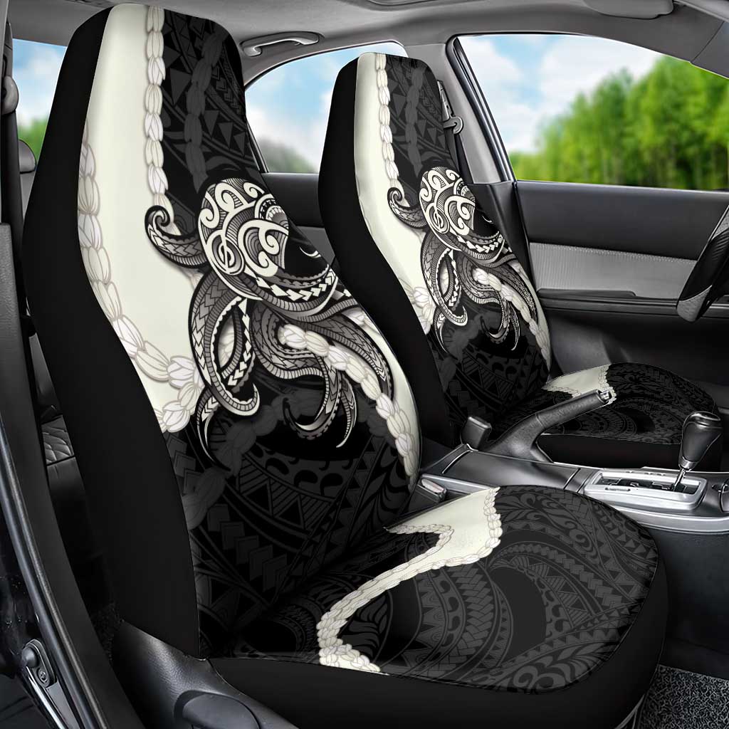 Black Polynesia Tribal Octopus Tattoo Car Seat Cover Pikake Lei Polynesian Pattern LT14 - Polynesian Pride