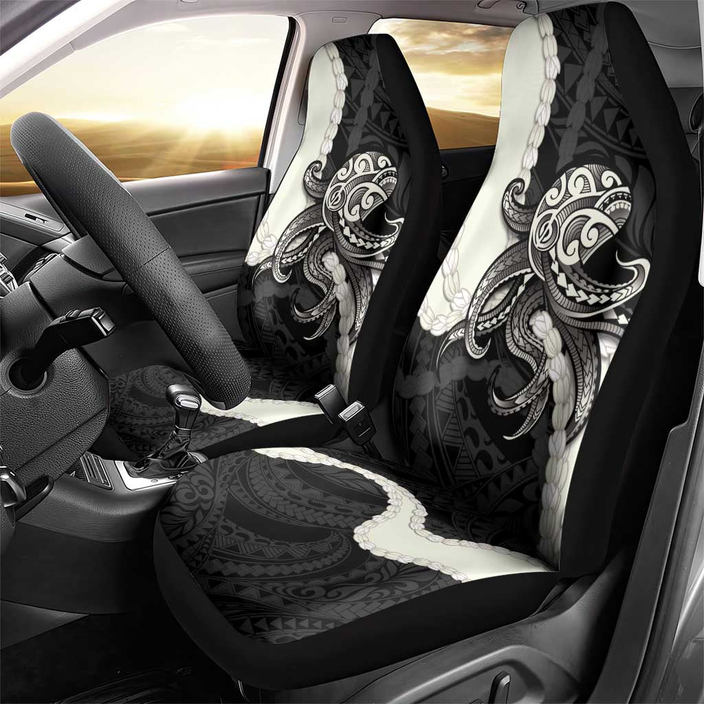 Black Polynesia Tribal Octopus Tattoo Car Seat Cover Pikake Lei Polynesian Pattern LT14 - Polynesian Pride