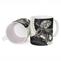 Black Polynesia Tribal Octopus Tattoo Ceramic Mug Pikake Lei Polynesian Pattern LT14 - Polynesian Pride